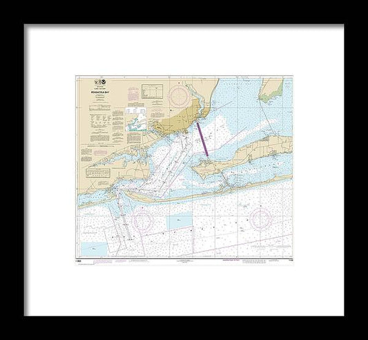 A beuatiful Framed Print of the Nautical Chart-11383 Pensacola Bay by SeaKoast
