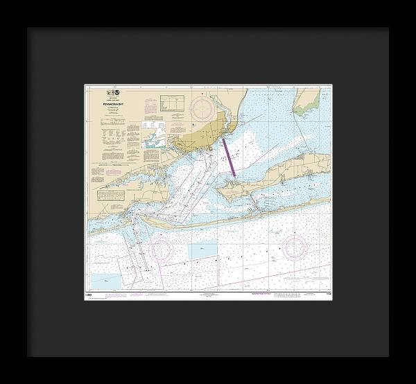 Nautical Chart-11383 Pensacola Bay - Framed Print