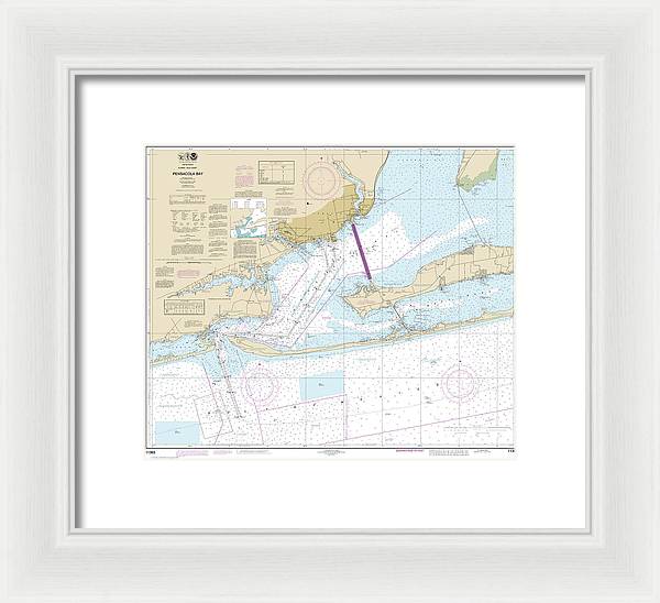 Nautical Chart-11383 Pensacola Bay - Framed Print