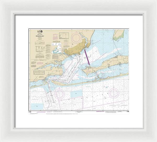 Nautical Chart-11383 Pensacola Bay - Framed Print