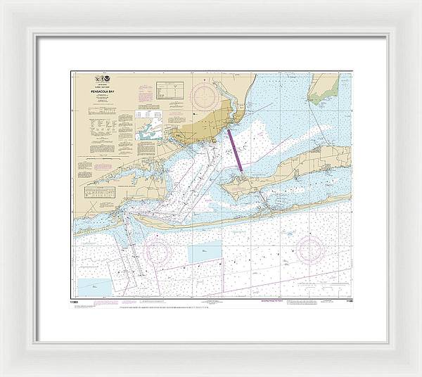 Nautical Chart-11383 Pensacola Bay - Framed Print