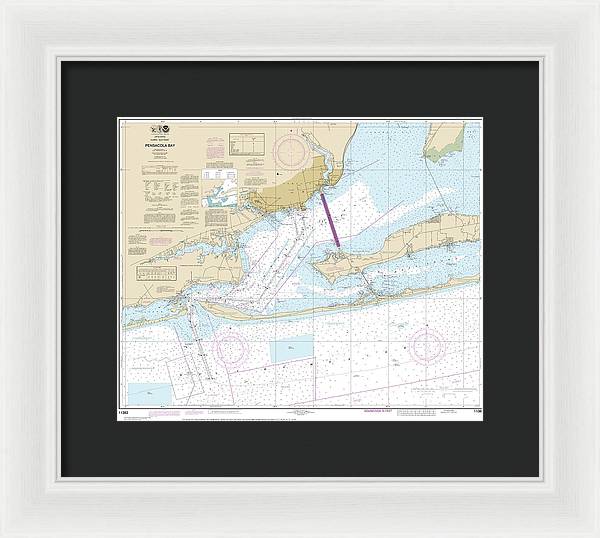 Nautical Chart-11383 Pensacola Bay - Framed Print