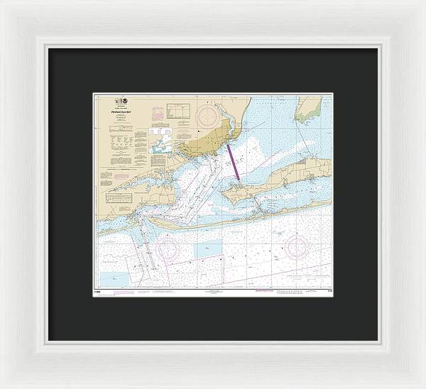 Nautical Chart-11383 Pensacola Bay - Framed Print