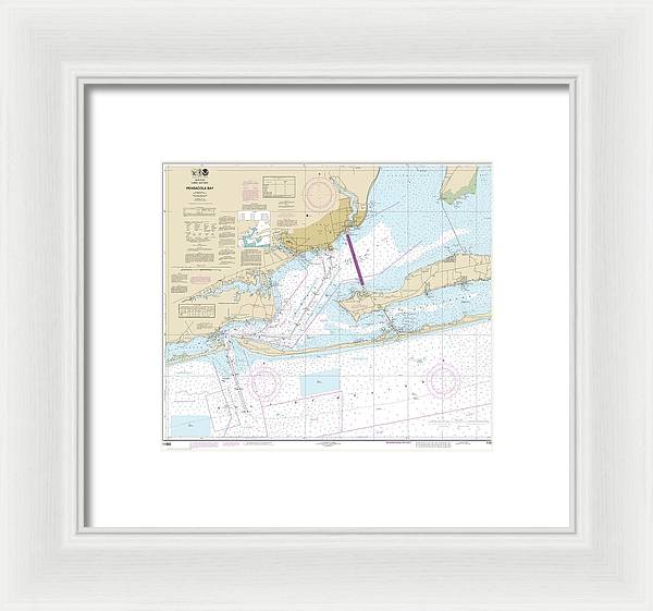 Nautical Chart-11383 Pensacola Bay - Framed Print