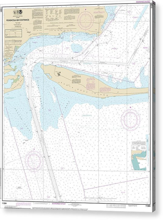 Nautical Chart-11384 Pensacola Bay Entrance  Acrylic Print