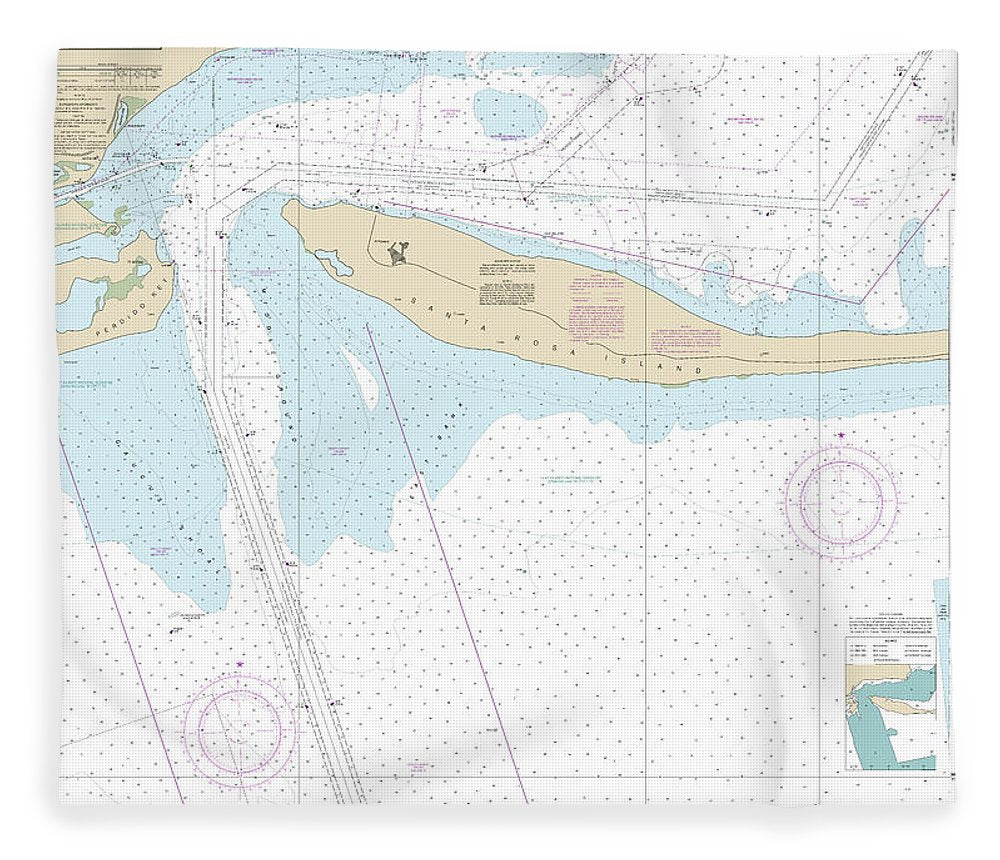 Nautical Chart 11384 Pensacola Bay Entrance Blanket