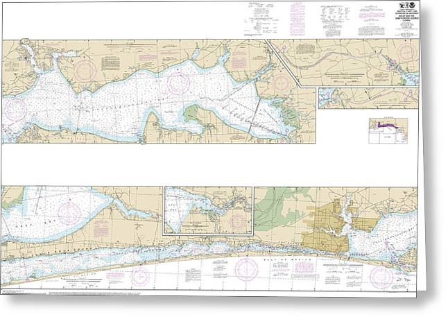 Nautical Chart-11385 Intracoastal Waterway West Bay-santa Rosa Sound - Greeting Card