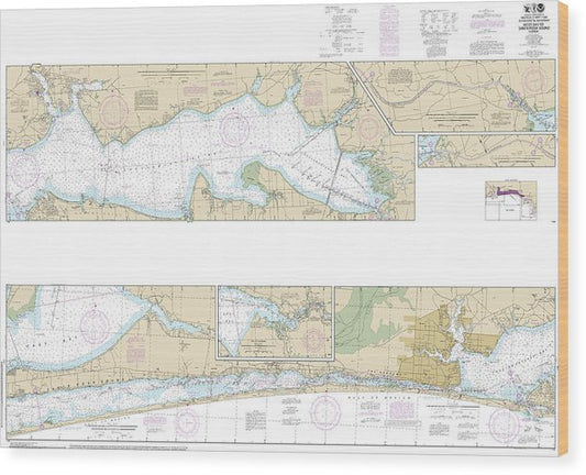 Nautical Chart-11385 Intracoastal Waterway West Bay-Santa Rosa Sound Wood Print