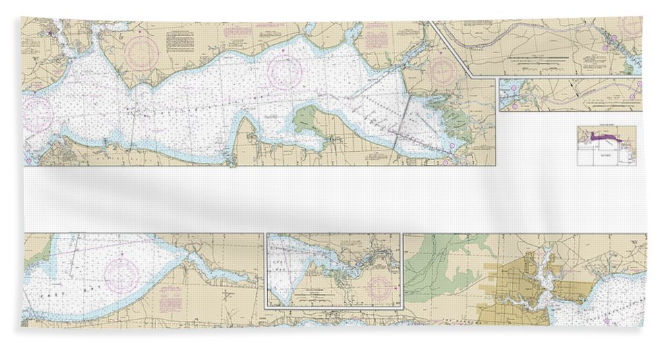 Nautical Chart-11385 Intracoastal Waterway West Bay-santa Rosa Sound - Beach Towel