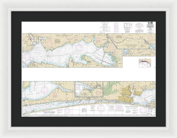 Nautical Chart-11385 Intracoastal Waterway West Bay-santa Rosa Sound - Framed Print