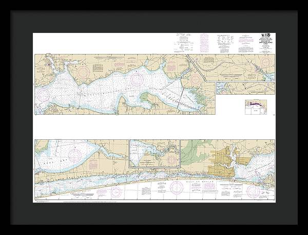 Nautical Chart-11385 Intracoastal Waterway West Bay-santa Rosa Sound - Framed Print