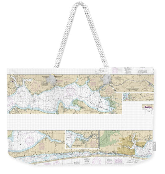 Nautical Chart-11385 Intracoastal Waterway West Bay-santa Rosa Sound - Weekender Tote Bag