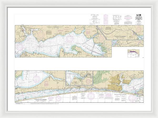 Nautical Chart-11385 Intracoastal Waterway West Bay-santa Rosa Sound - Framed Print