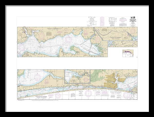 Nautical Chart-11385 Intracoastal Waterway West Bay-santa Rosa Sound - Framed Print