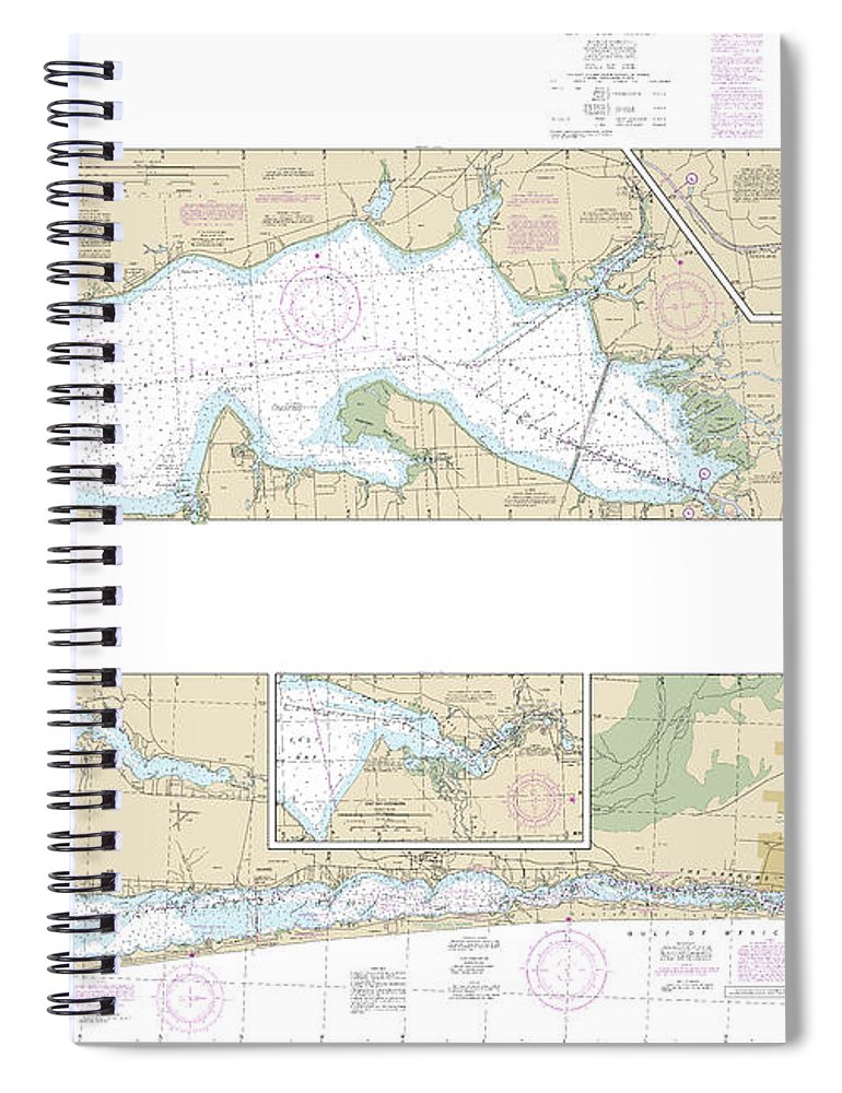 Nautical Chart 11385 Intracoastal Waterway West Bay Santa Rosa Sound Spiral Notebook