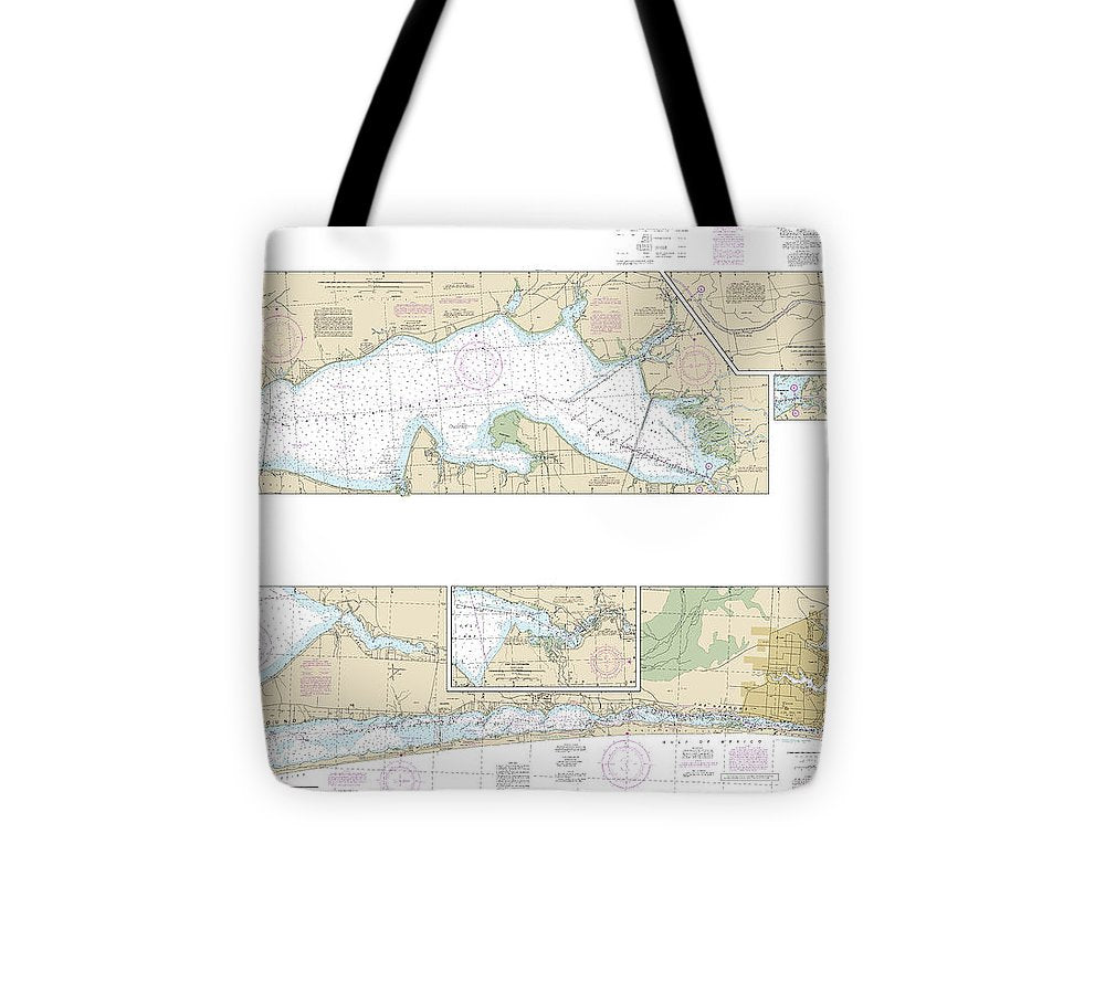 Nautical Chart 11385 Intracoastal Waterway West Bay Santa Rosa Sound Tote Bag