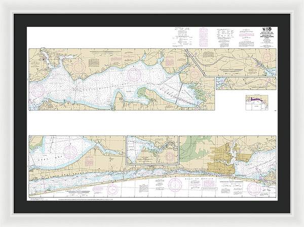 Nautical Chart-11385 Intracoastal Waterway West Bay-santa Rosa Sound - Framed Print