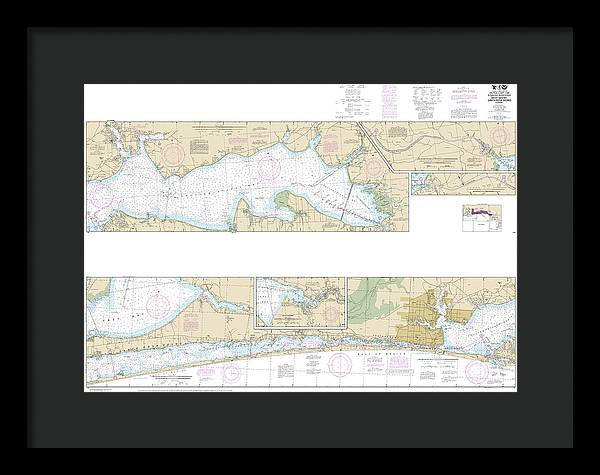 Nautical Chart-11385 Intracoastal Waterway West Bay-santa Rosa Sound - Framed Print