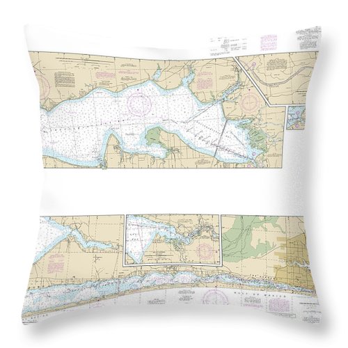 Nautical Chart-11385 Intracoastal Waterway West Bay-santa Rosa Sound - Throw Pillow