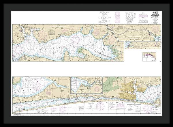 Nautical Chart-11385 Intracoastal Waterway West Bay-santa Rosa Sound - Framed Print