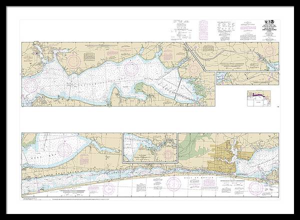 Nautical Chart-11385 Intracoastal Waterway West Bay-santa Rosa Sound - Framed Print