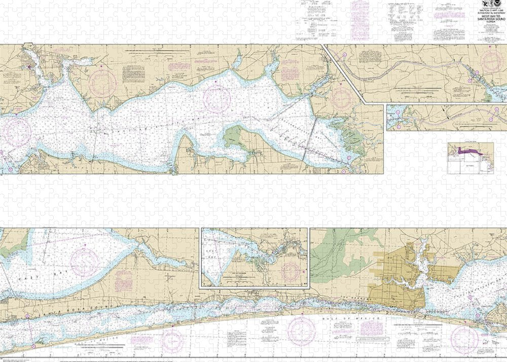 Nautical Chart-11385 Intracoastal Waterway West Bay-santa Rosa Sound - Puzzle