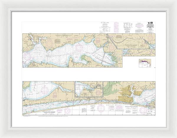 Nautical Chart-11385 Intracoastal Waterway West Bay-santa Rosa Sound - Framed Print