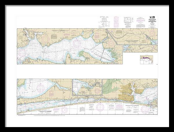 Nautical Chart-11385 Intracoastal Waterway West Bay-santa Rosa Sound - Framed Print