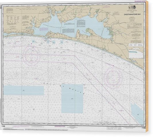 Nautical Chart-11388 Choctawhatchee Bay Wood Print