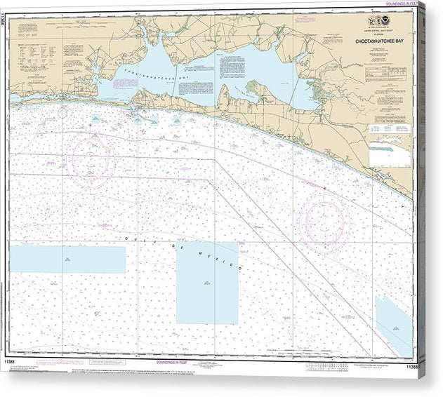 Nautical Chart-11388 Choctawhatchee Bay - Acrylic Print | Nautical ...