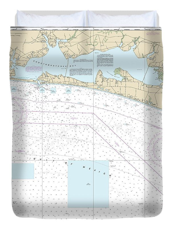 Nautical Chart-11388 Choctawhatchee Bay - Duvet Cover