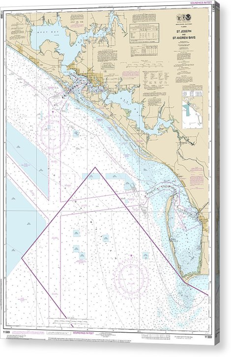 Nautical Chart-11389 St Joseph-St Andrew Bays  Acrylic Print