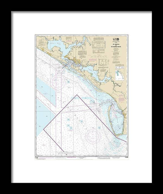 Nautical Chart-11389 St Joseph-st Andrew Bays - Framed Print
