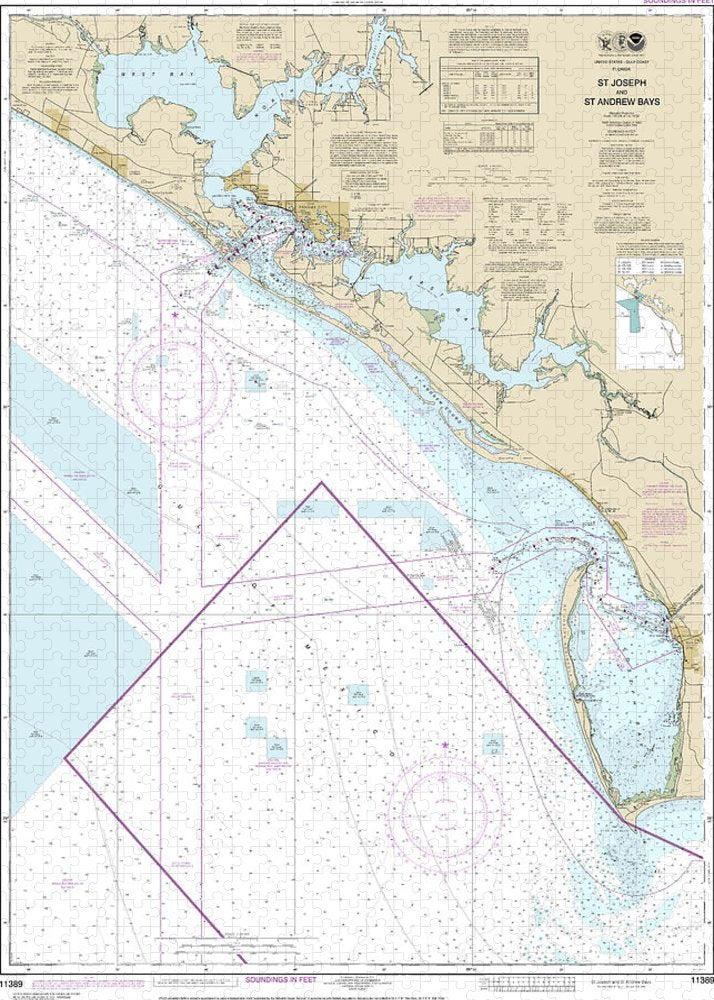 Nautical Chart-11389 St Joseph-st Andrew Bays - Puzzle