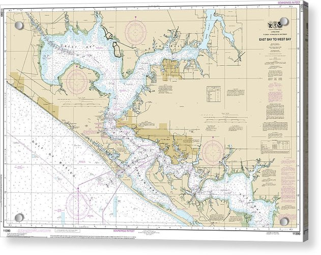 Nautical Chart-11390 Intracoastal Waterway East Bay-west Bay - Acrylic Print