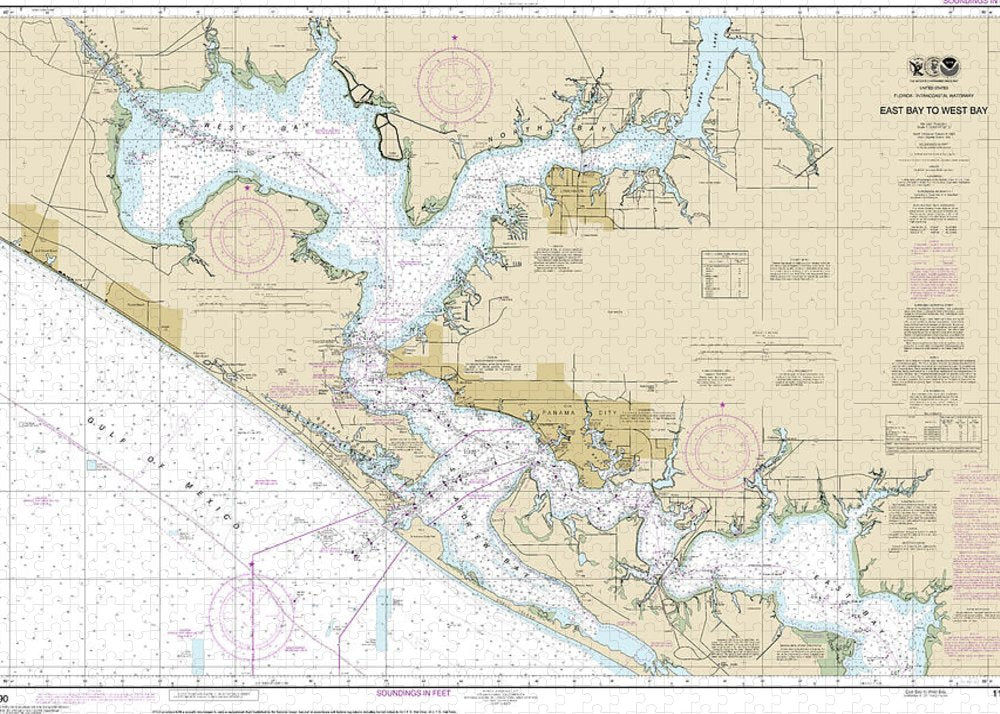 Nautical Chart-11390 Intracoastal Waterway East Bay-west Bay - Puzzle