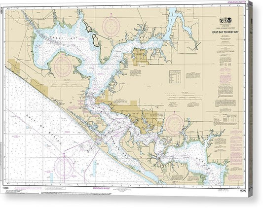 Nautical Chart-11390 Intracoastal Waterway East Bay-West Bay  Acrylic Print