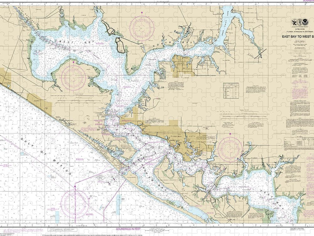 Nautical Chart 11390 Intracoastal Waterway East Bay West Bay Puzzle