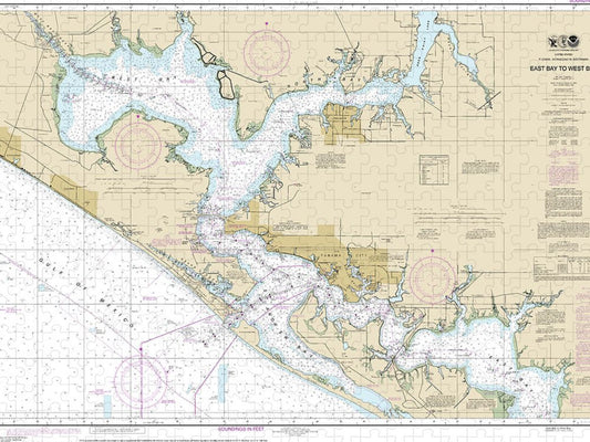 Nautical Chart 11390 Intracoastal Waterway East Bay West Bay Puzzle