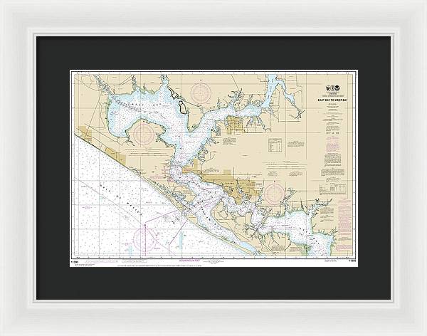 Nautical Chart-11390 Intracoastal Waterway East Bay-west Bay - Framed Print