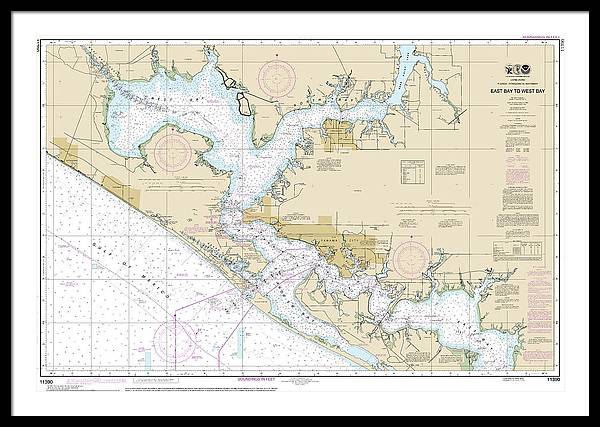 Nautical Chart-11390 Intracoastal Waterway East Bay-west Bay - Framed Print