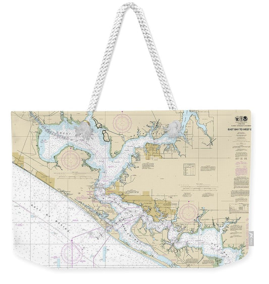 Nautical Chart-11390 Intracoastal Waterway East Bay-west Bay - Weekender Tote Bag