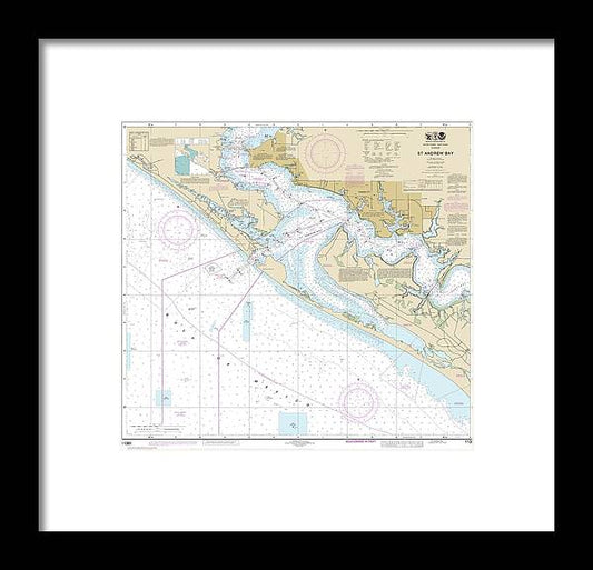 A beuatiful Framed Print of the Nautical Chart-11391 St Andrew Bay by SeaKoast