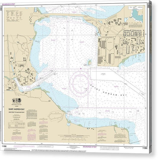 Nautical Chart-11392 St Andrew Bay - Bear Point-Sulpher Point  Acrylic Print