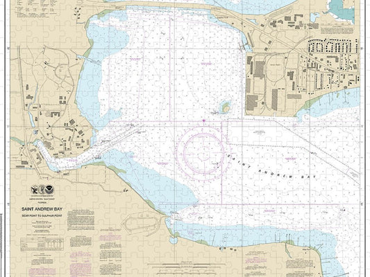 Nautical Chart 11392 St Andrew Bay Bear Point Sulpher Point Puzzle