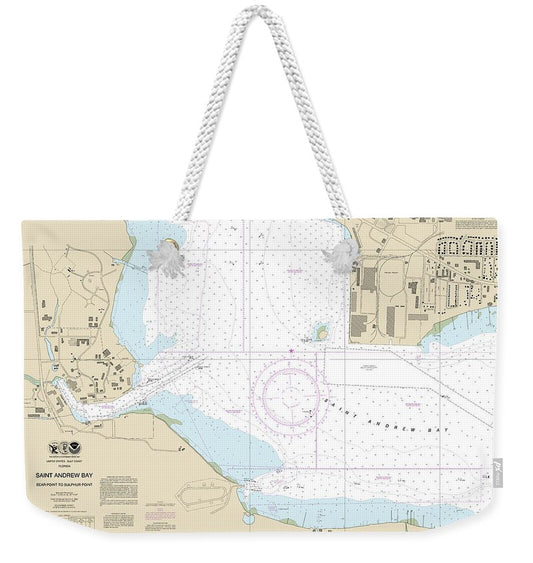 Nautical Chart-11392 St Andrew Bay - Bear Point-sulpher Point - Weekender Tote Bag