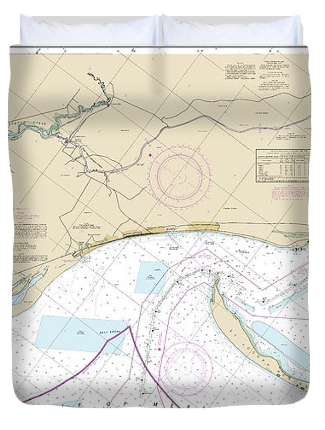 Nautical Chart-11393 Intracoastal Waterway Lake Wimico-east Bay - Duvet Cover