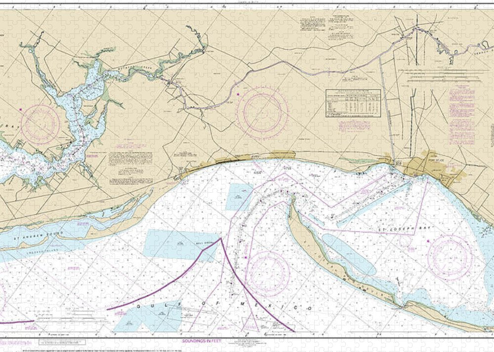 Nautical Chart-11393 Intracoastal Waterway Lake Wimico-east Bay - Puzzle