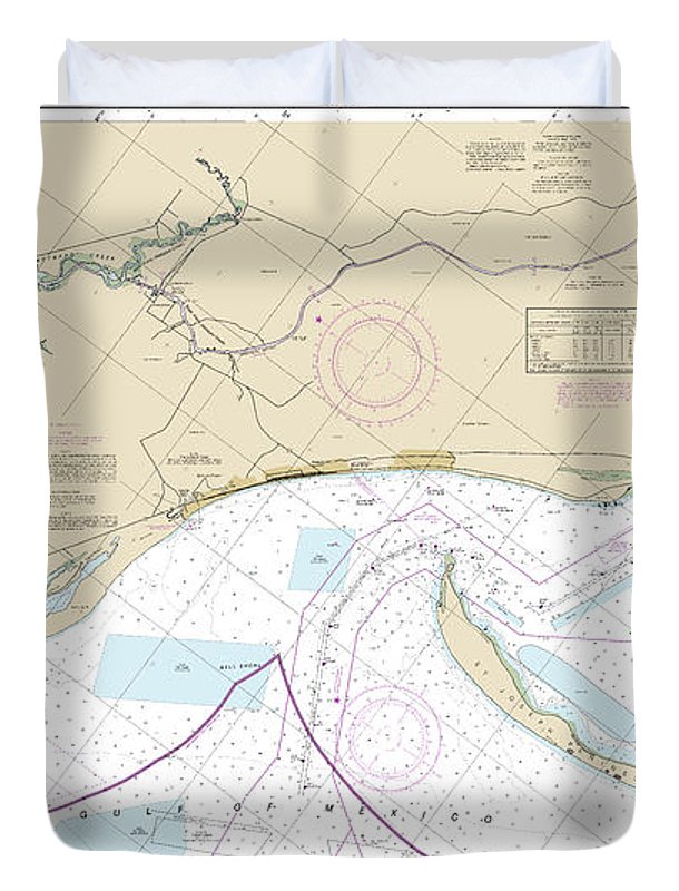 Nautical Chart-11393 Intracoastal Waterway Lake Wimico-east Bay - Duvet Cover