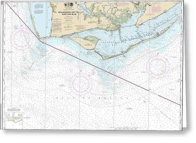 Nautical Chart-11401 Apalachicola Bay-cape San Blas - Greeting Card